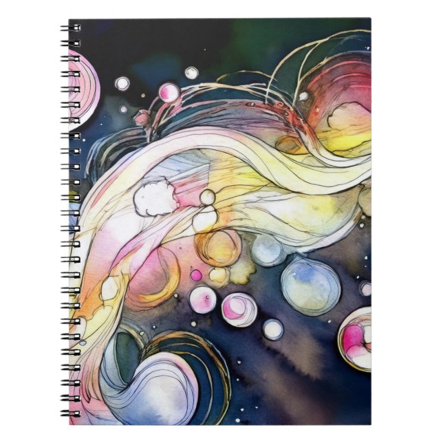 Caderno Espiral Bolhas de abstrato (Frente)