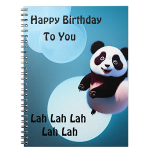 Caderno Espiral Bolhas de Panda Bebê, Notebook de Aniversário