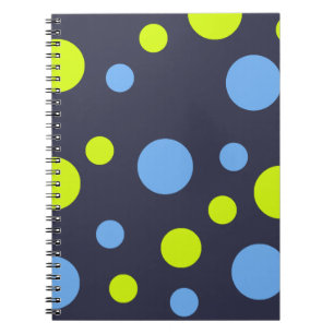 Caderno Espiral Bolhas Felizes Funky Amarelo Azul