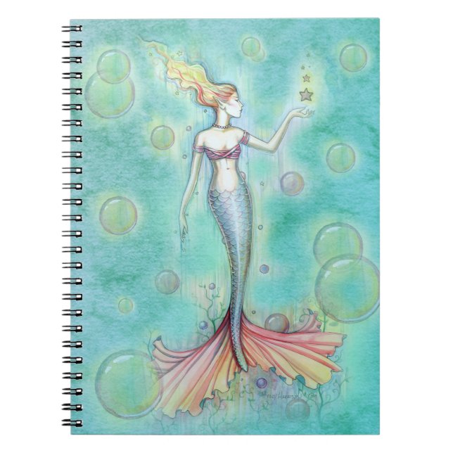 Caderno Espiral Bolhas Sereia Notebook (Frente)