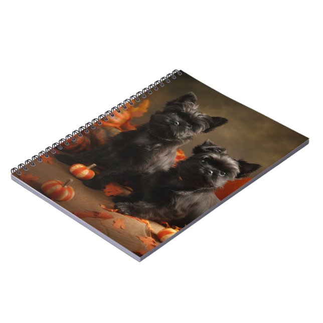 Caderno Espiral Boliche Francês Puppy Autumn Delight Pumpkin (Left Side)