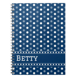 Caderno Espiral Bolinha Azul Real