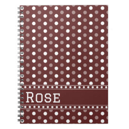 Caderno Espiral Bolinha Vermelha Burgundy
