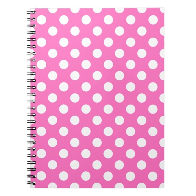 Caderno Espiral Bolinhas brancas a rosa (Frente)