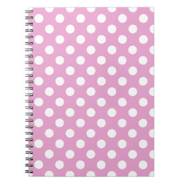 Caderno Espiral Bolinhas brancas a rosa pálido
