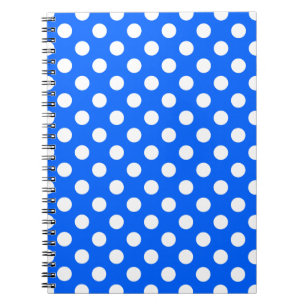 Caderno Espiral Bolinhas brancas de azul real