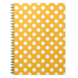 Caderno Espiral Bolinhas brancas em amarelo