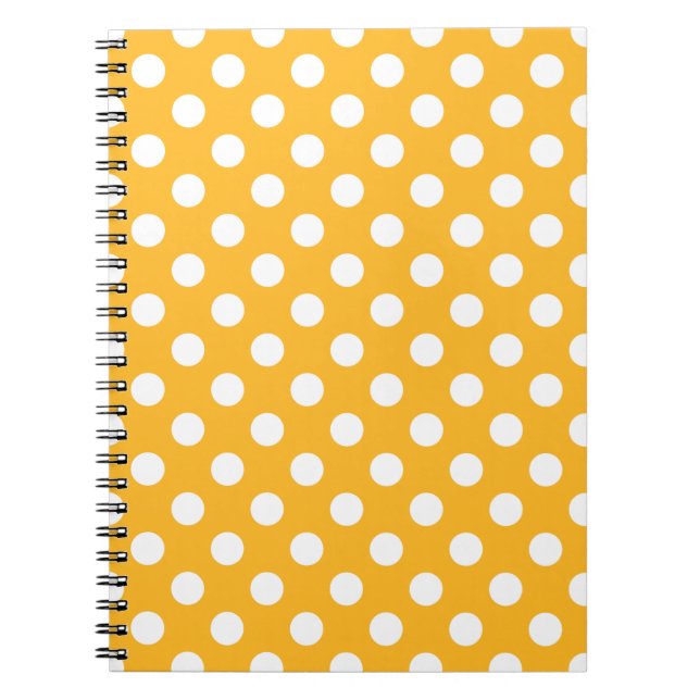 Caderno Espiral Bolinhas brancas em amarelo (Frente)