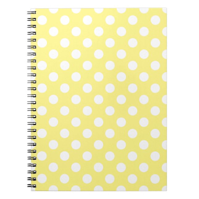 Caderno Espiral Bolinhas brancas em amarelo-limão (Frente)