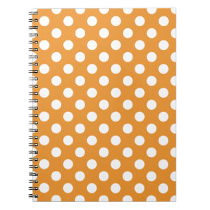 Caderno Espiral bolinhas brancas em âmbar