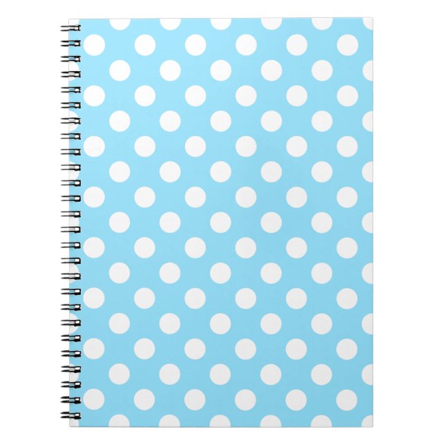 Caderno Espiral Bolinhas brancas em azul pálido (Frente)