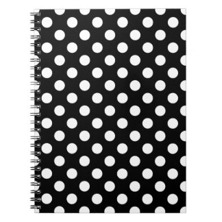Caderno Espiral Bolinhas brancas em preto