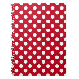 Caderno Espiral Bolinhas brancas em vermelho