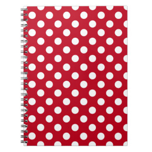 Caderno Espiral Bolinhas brancas em vermelho