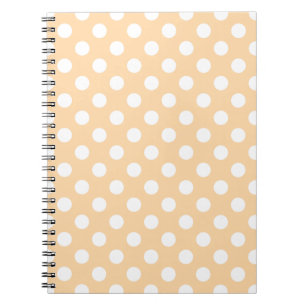 Caderno Espiral Bolinhas brancas no bege