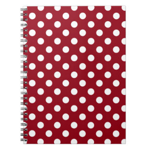 Caderno Espiral Bolinhas brancas no vermelho Crimson
