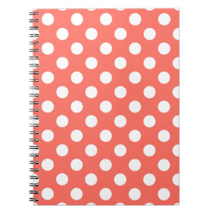Caderno Espiral Bolinhas brancas sobre corais vivos