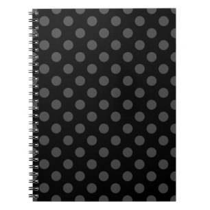Caderno Espiral Bolinhas cinzentas no preto