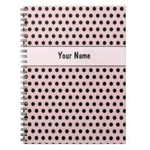 Caderno Espiral Bolinhas Clássicas de Chic Pink & Black Name