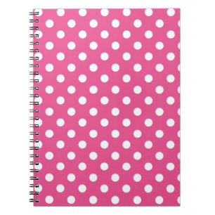 Caderno Espiral Bolinhas cor-de-rosa e brancas