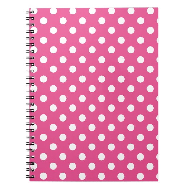 Caderno Espiral Bolinhas cor-de-rosa e brancas (Frente)