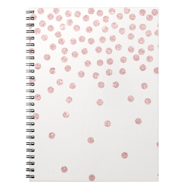 Caderno Espiral bolinhas cor-de-rosa femininos dos confetes do (Frente)