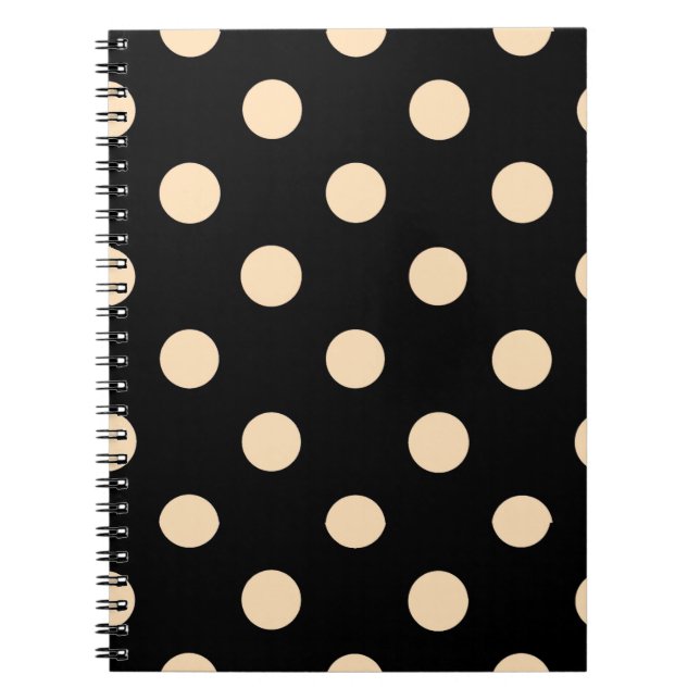 Caderno Espiral Bolinhas de Creme Preto (Frente)