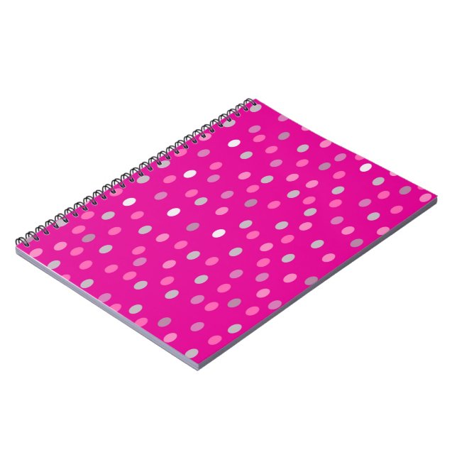 Caderno Espiral Bolinhas magenta (Left Side)