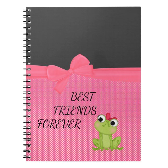Caderno Espiral Bolinhas, mensagem de Froggy Motivational (Frente)