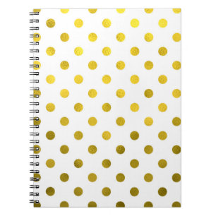 Caderno Espiral Bolinhas metálicas da folha Dourado no teste