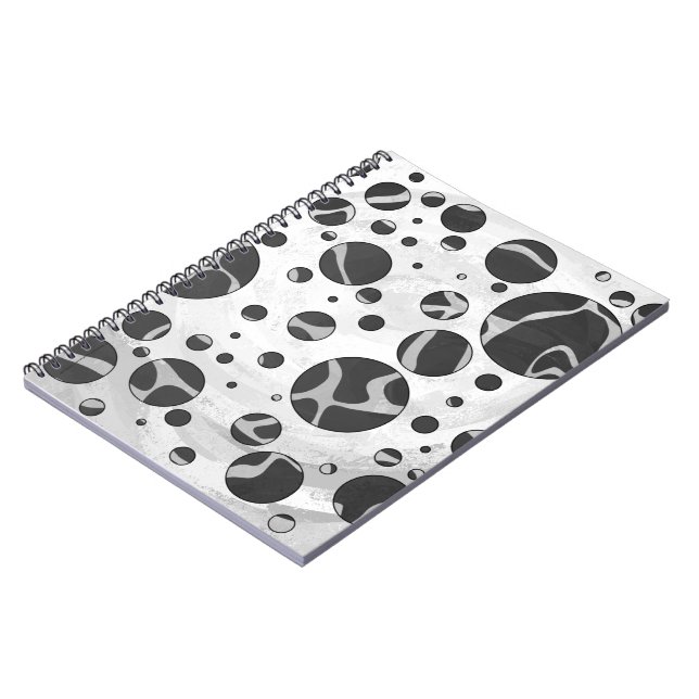 Caderno Espiral Bolinhas Negra e Cinza Leve da Giraffe (Left Side)