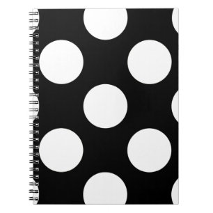 Caderno Espiral Bolinhas Pretas e Brancas, Padrão de Bolinhas