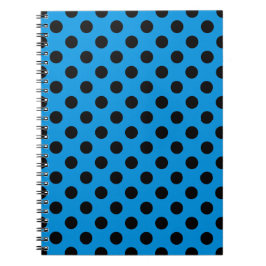 Caderno Espiral Bolinhas pretas em azul-céu