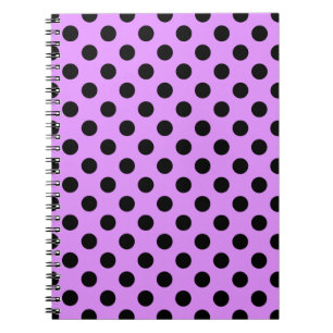 Caderno Espiral bolinhas pretas em lilás