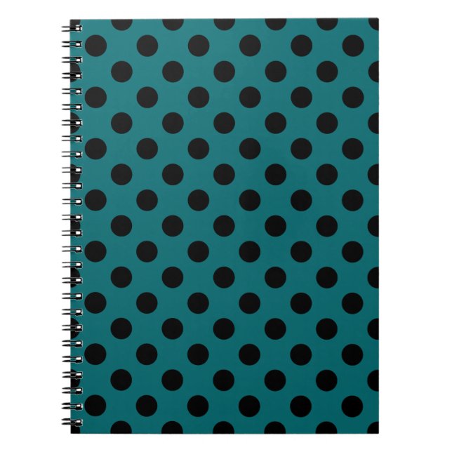 Caderno Espiral Bolinhas pretas em pó (Frente)