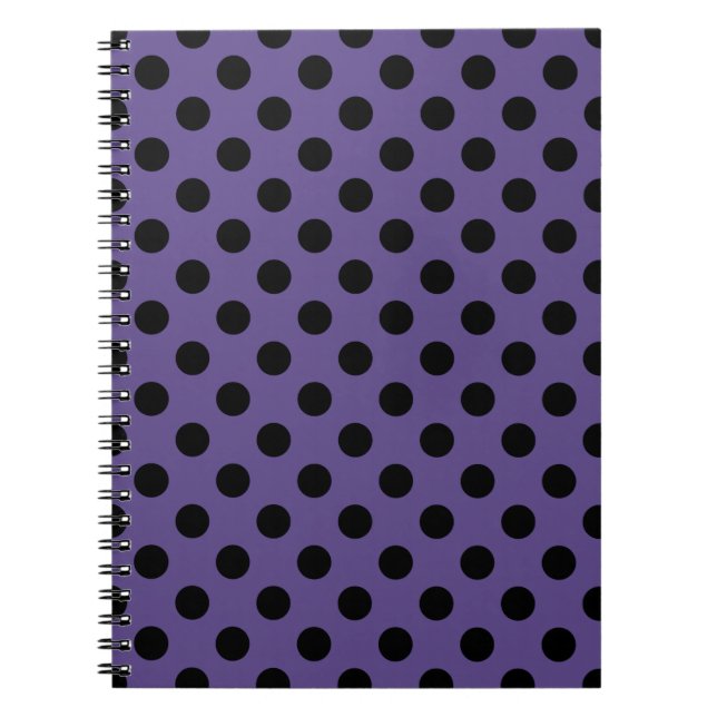 Caderno Espiral Bolinhas pretas no ultravioleta (Frente)