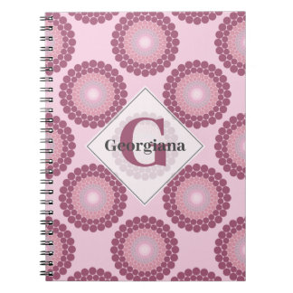 Caderno Espiral Bolinhas Radiante Dusky Personalizado Rosa Mandala