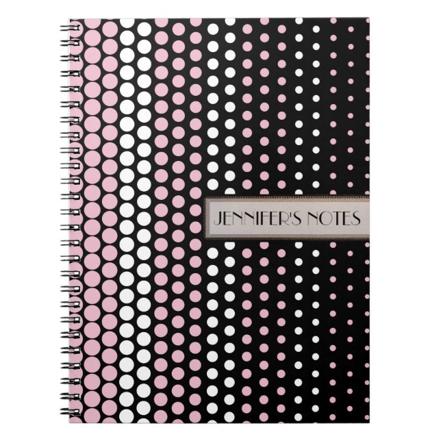 Caderno Espiral Bolinhas rosa Cameo e branca (Frente)