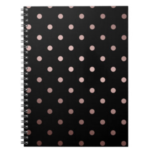 Caderno Espiral bolinhas rosa douradas elegantes
