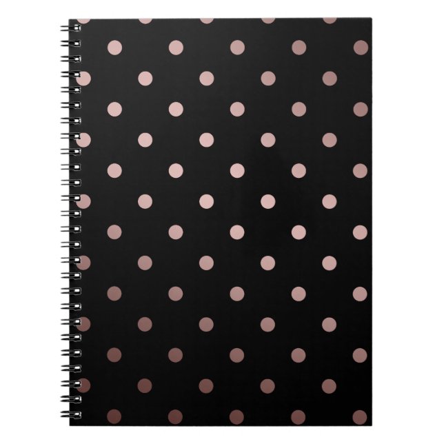 Caderno Espiral bolinhas rosa douradas elegantes (Frente)