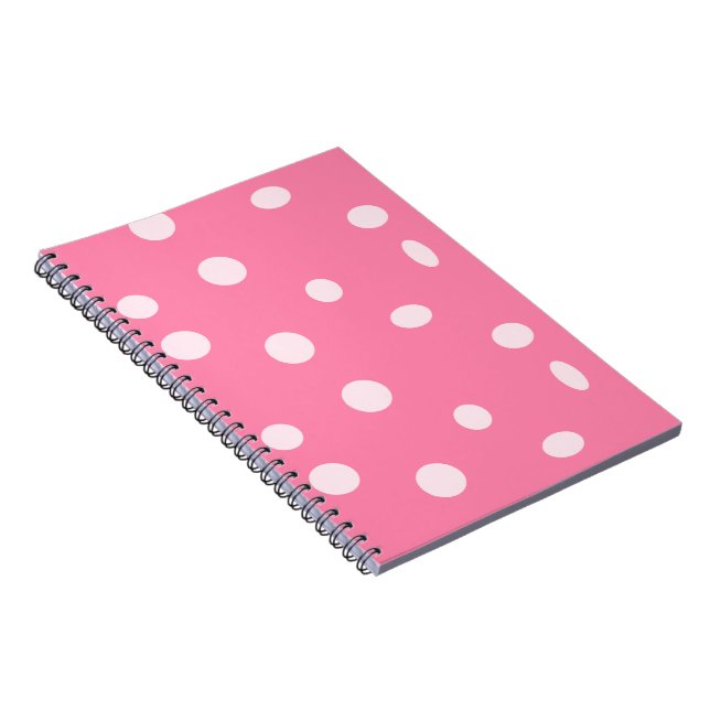 Caderno Espiral Bolinhas rosa pálidas a rosa (Lado Direito)