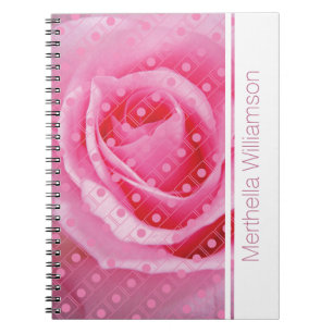 Caderno Espiral Bolinhas rosa rosa rosa rosa  Diário de notebook p