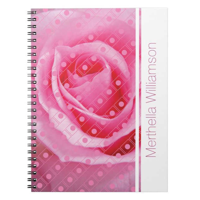 Caderno Espiral Bolinhas rosa rosa rosa rosa  Diário de notebook p (Frente)