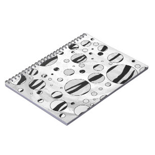 Caderno Espiral Bolinhas Tigre Impressão Preto e Branco