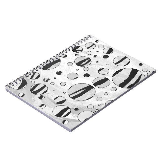 Caderno Espiral Bolinhas Tigre Preto e Branco (Left Side)