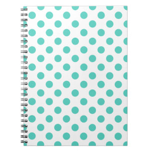 Caderno Espiral bolinhas Turquesas