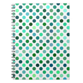 Caderno Espiral Bolinhas verde e azul