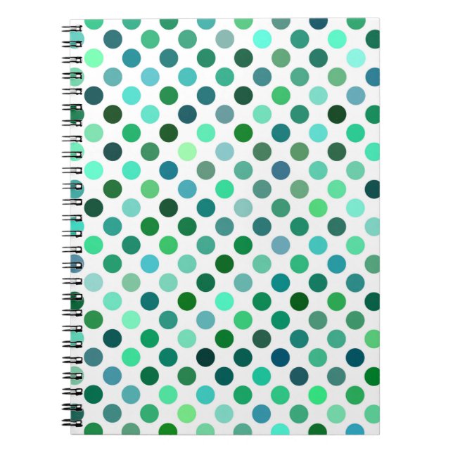 Caderno Espiral Bolinhas verde e azul (Frente)