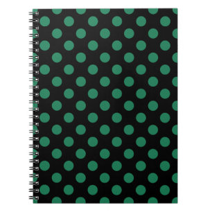 Caderno Espiral bolinhas verdes e pretas