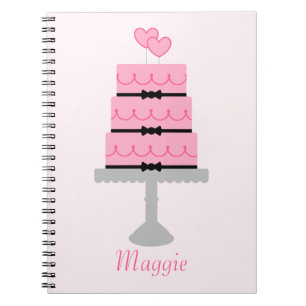 Caderno Espiral Bolo cor-de-rosa